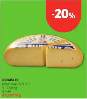 Spar Colruyt Beemster jonge kaas 30% V.G. aanbieding