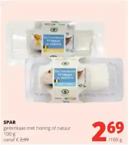 Spar Colruyt Spar geitenkaas met honing of natuur aanbieding