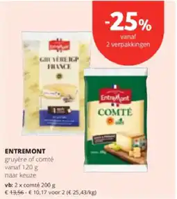 Spar Colruyt Entremont gruyère of comté aanbieding