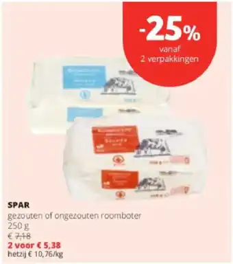 Spar Colruyt Spar gezouten of ongezouten roomboter aanbieding