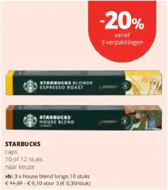 Spar Colruyt Starbucks caps aanbieding