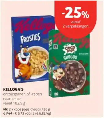 Spar Colruyt Kellogg's aanbieding