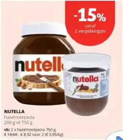 Spar Colruyt Nutella aanbieding