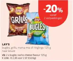 Spar Colruyt Lay's bugles, grills aanbieding