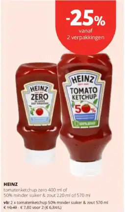 Spar Colruyt Heinz tomatenketchup zero aanbieding