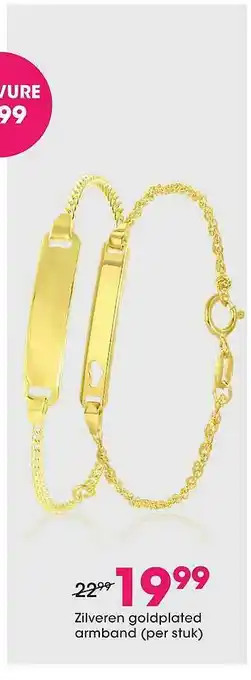 Zilveren Goldplated Armband