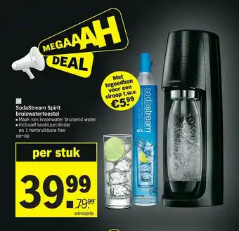 Albert Heijn Sodastream Spirit Bruiswatertoesel aanbieding