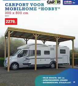 Hubo Carport voor mobilhome “hobby" aanbieding