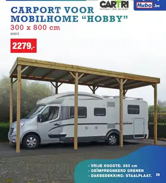 Hubo Carport voor mobilhome “hobby" aanbieding