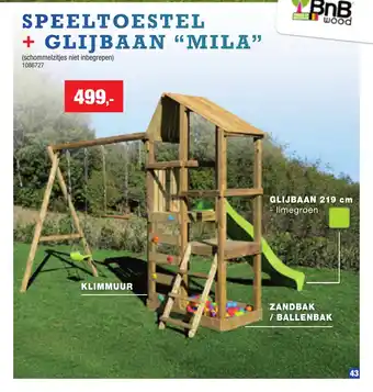 Hubo Speeltoestel + Glijbaan "mila" aanbieding