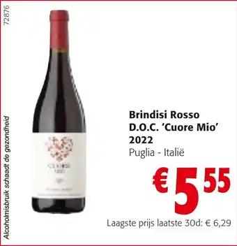 Colruyt Brindisi Rosso D.O.C. 'Cuore Mio' 2022 aanbieding