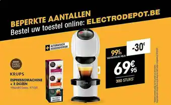 Electro Depot Krups Epressomachine+ 3 Dozen aanbieding