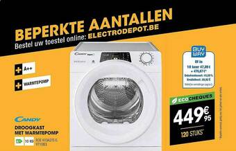 Electro Depot Candy Droogkast Met Warmptepomp aanbieding