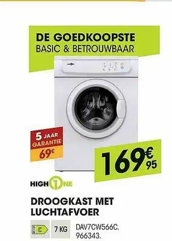 Electro Depot High1one Droogkast Met Luchtafvoer aanbieding
