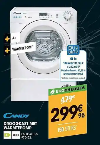 Electro Depot Candy Droogkast Met Warmptepomp aanbieding
