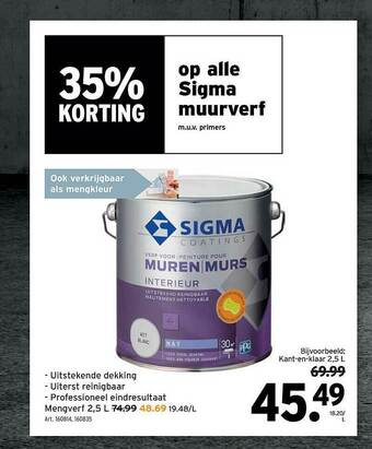 GAMMA Op Alle Sigma Muurverf aanbieding
