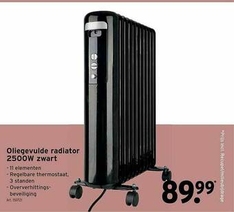 GAMMA Oliegevulde Radiator 2500w Zwart aanbieding
