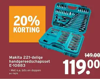 GAMMA Makita 221-delige Handgereedschapsset aanbieding