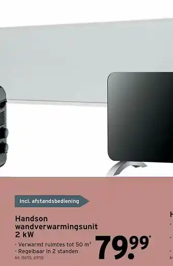 GAMMA Handaon Wanderwarmingsunit 2 Kw aanbieding