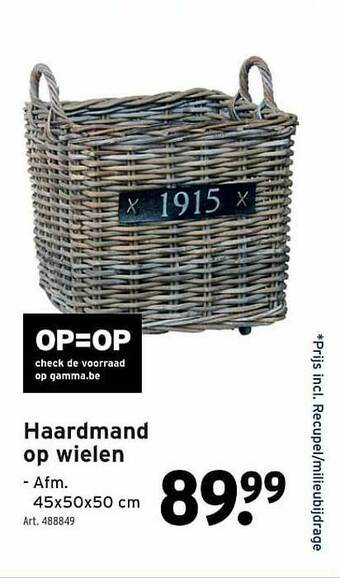 GAMMA Haardmand Op Wielen aanbieding