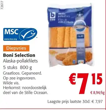 Colruyt Boni Selection Alaska Pollakfilets aanbieding