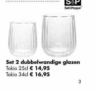 Multi bazar Set 2 Dubbelwandige Glazen aanbieding