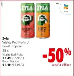 Colruyt Zyla Vitality Red Fruits of Boost Tropical aanbieding