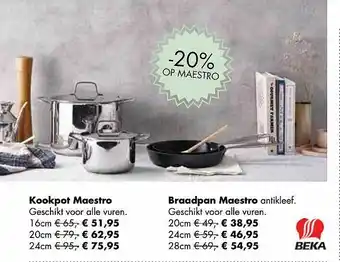 Multi bazar Kookpot Maestro, Braadpan Maestro aanbieding