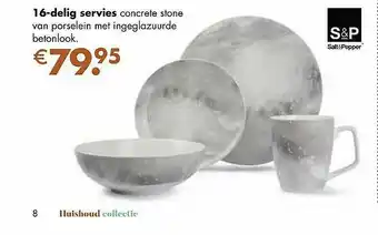 Multi bazar Salt&pepper 16-delig Servies aanbieding