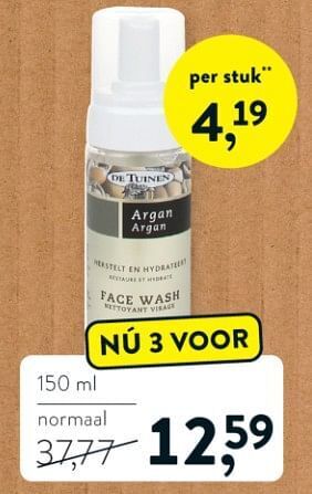 Holland & Barrett Argan face wash aanbieding