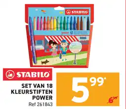 Trafic Set van 18 kleurstiften power aanbieding