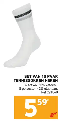 Trafic Set Van 10 Paar Tennissokken Heren aanbieding