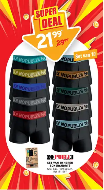 Trafic Set Van 10 Heren Boxershorts aanbieding