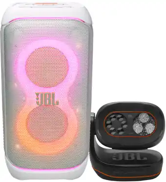 Coolblue JBL Partybox 320 Wit + JBL Partylight Beam aanbieding