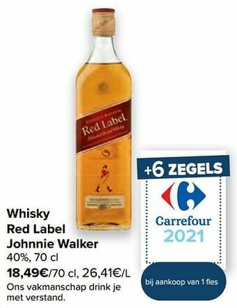 Carrefour Whisky red label johnnie walker aanbieding