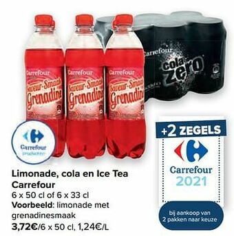 Carrefour Limonade met grenadinesmaak aanbieding