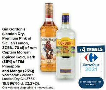 Carrefour Gordon’s london dry gin aanbieding