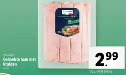 Lidl Gekookte ham met kruiden aanbieding