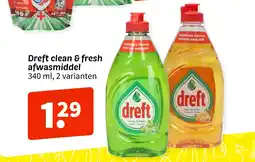 Wibra Dreft clean & fresh afwasmiddel aanbieding