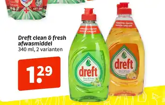 Wibra Dreft clean & fresh afwasmiddel aanbieding