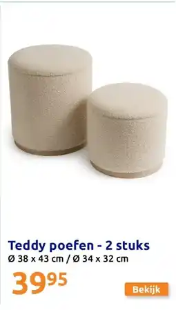 Action Teddy poefen - 2 stuks aanbieding