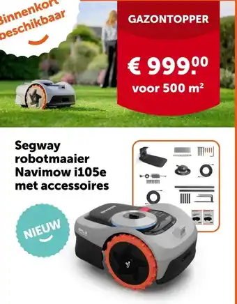 AVEVE Segway robotmaaier Navimow i105e met accessoires aanbieding