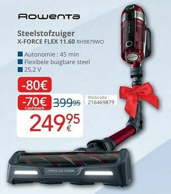 Eldi Rowenta steelstofzuiger x-force flex 11.60 rh9879wo aanbieding