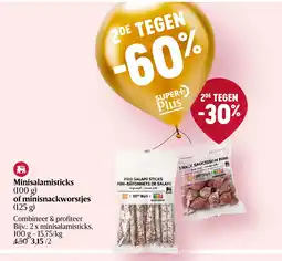 Delhaize Minisalamisticks (100 g) of minisnackworstjes (125 g) aanbieding