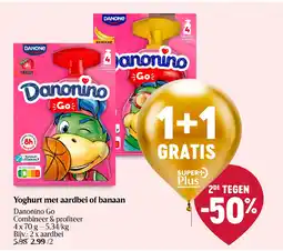 Delhaize Yoghurt met aardbei of banaan aanbieding