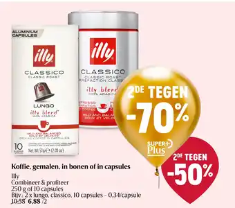 Delhaize Koffie, gemalen, in bonen of in capsules aanbieding