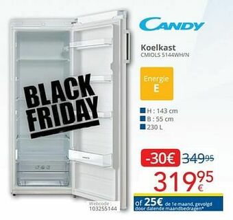 Eldi Candy koelkast cmiols 5144wh-n aanbieding
