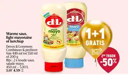 Delhaize Warme saus, light mayonaise of ketchup aanbieding