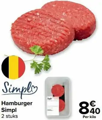 Carrefour Hamburger simpl aanbieding