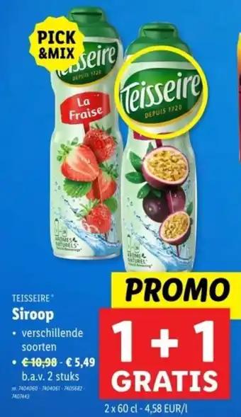 Lidl Teisseire siroop aanbieding